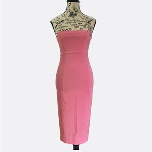 Vintage Pink Strapless Bodycone Dress 🌺